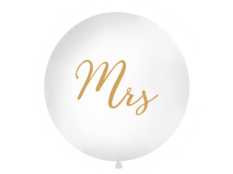 Balon 1 m Mrs biały