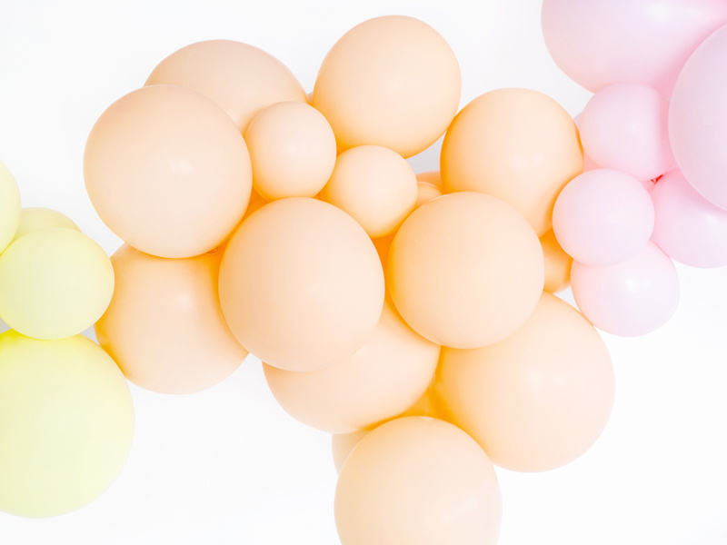 Balony Pastel Peach Cream 27cm - detal koloru