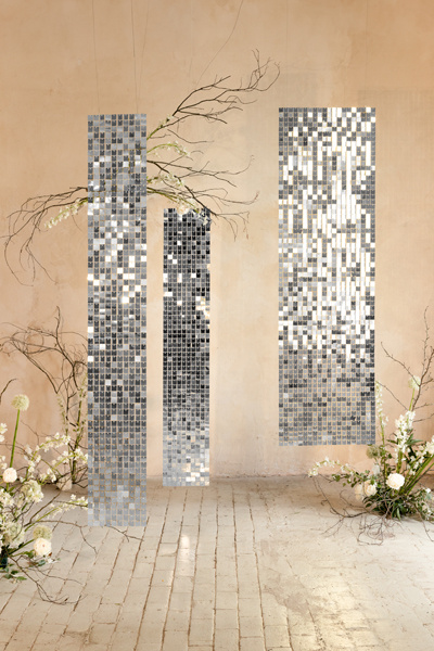 Panel cekinowy kwadraty srebrny 30x30 cm - zdjęcie 2