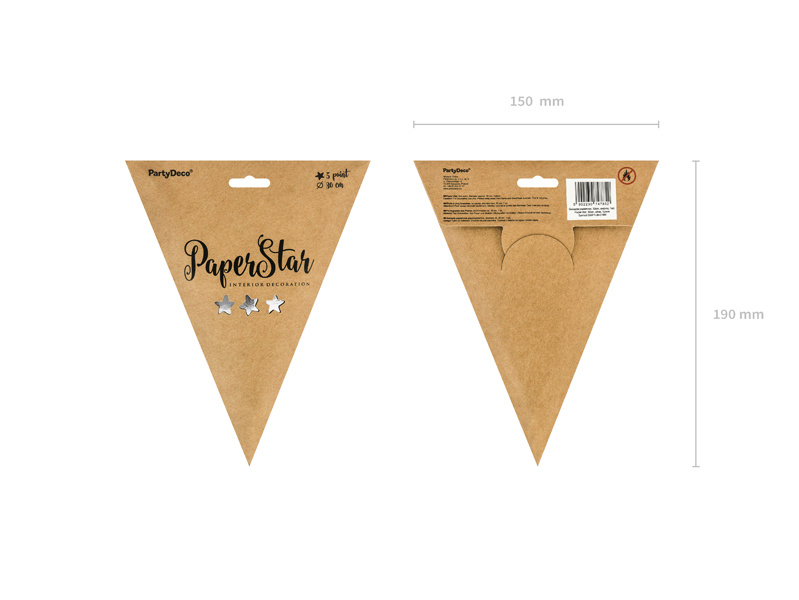 Gwiazda papierowa 30cm srebrny - zdjęcie 3