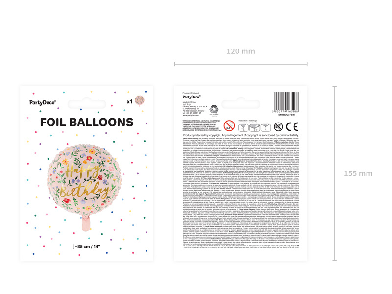 Balon foliowy Happy Birthday jasny różowy - zdjęcie 5