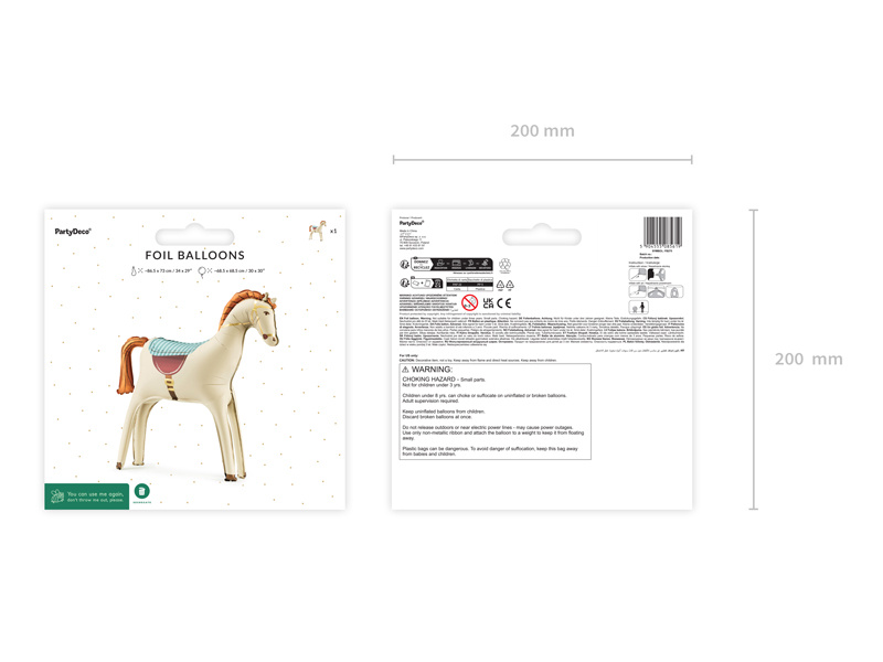 Zestaw z balonem foliowym koń