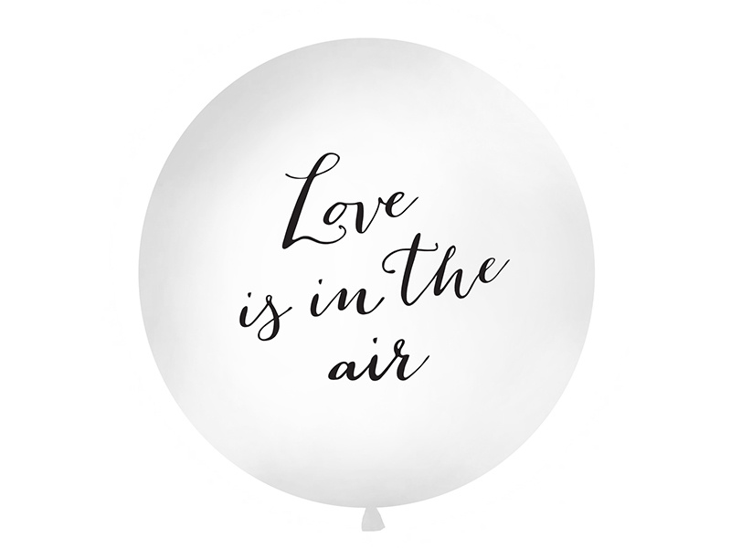 Balon 1 m Love is in the air biały