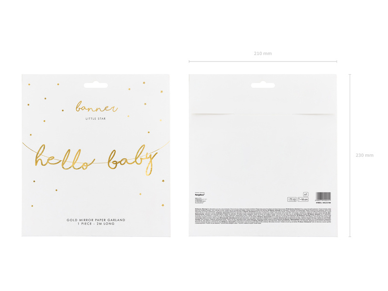 Baner złoty Hello Baby - zbliżenie