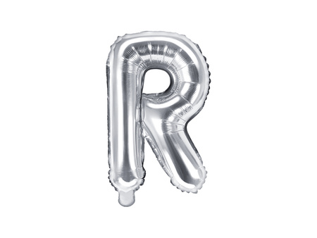 Balon foliowy Litera ''R'', 35cm, srebrny