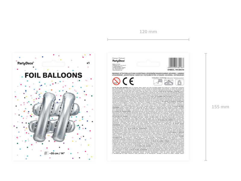 Wytrzymały balon foliowy srebrny