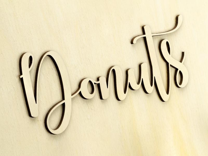 Ściana na Donuty z naturalnego drewna – z boku