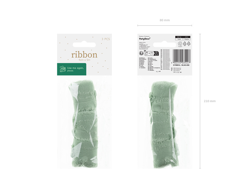 Wstążka szyfonowa pistacjowa 40mm/5m - zdjęcie 3