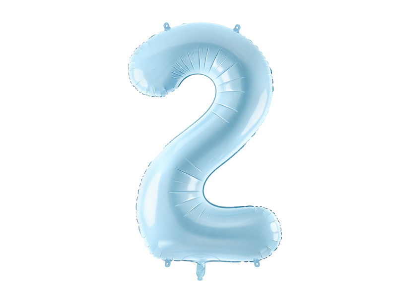 Balon foliowy cyfra 2 jasnoniebieski 86 cm