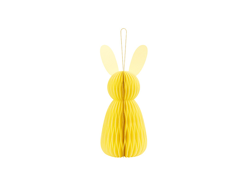 Dekoracja papierowa honeycomb Króliczek żółty 30 cm