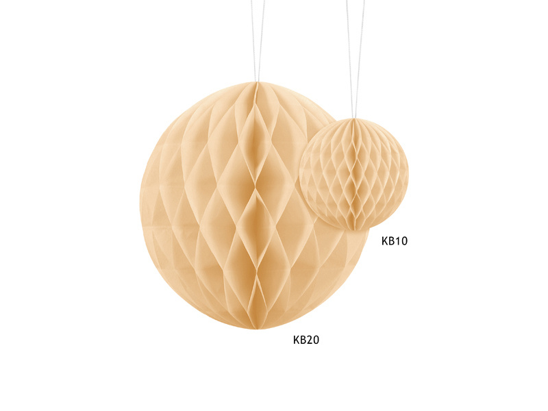 Kula bibułowa jasnokremowa 20 cm – zdjęcie 2