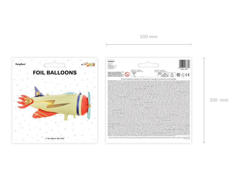 Bezpieczny balon foliowy Samolot dla dzieci