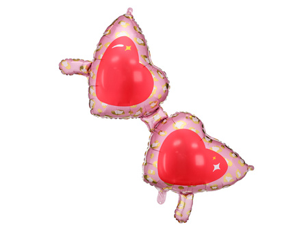 Balon foliowy Okulary serca, 95x41,5 cm, mix