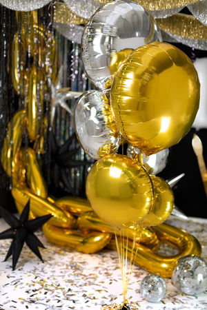 Balon foliowy okrągły Pastylka, 80 cm, złoty
