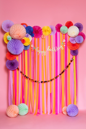 Rozety dekoracyjne, żółty, 20-30cm (1 op. / 3 szt.)