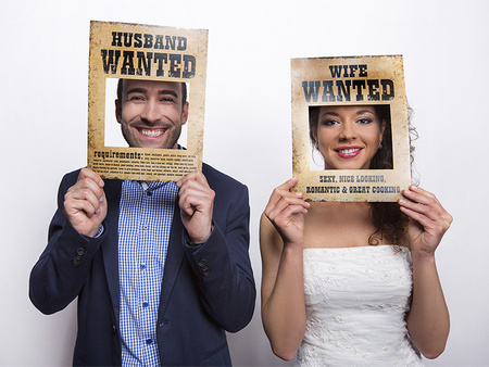 Tabliczki Husband Wanted i Wife Wanted (1 op. / 2 szt.)