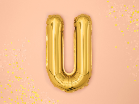 Balon foliowy Litera ''U'', 35cm, złoty