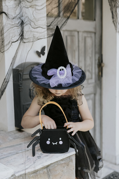 Torebka Halloween Pająk czarna - zbliżenie na detale