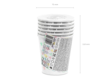 Kubeczki Jednorożec - Gwiazdki, 180 ml (1 op. / 6 szt.)