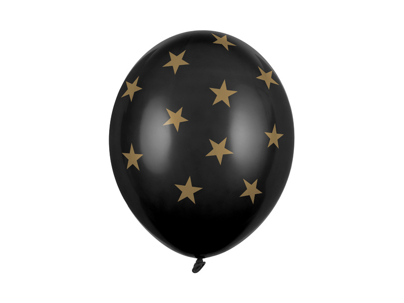 Balony 30cm Gwiazdki Pastel Black - opakowanie
