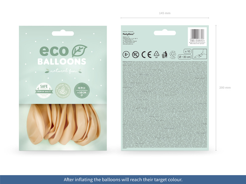 Balony Eco 30cm pastelowe jasna brzoskwinia opakowanie