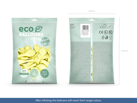 Balony Eco 26cm pastelowe, kremowy (1 op. / 100 szt.)