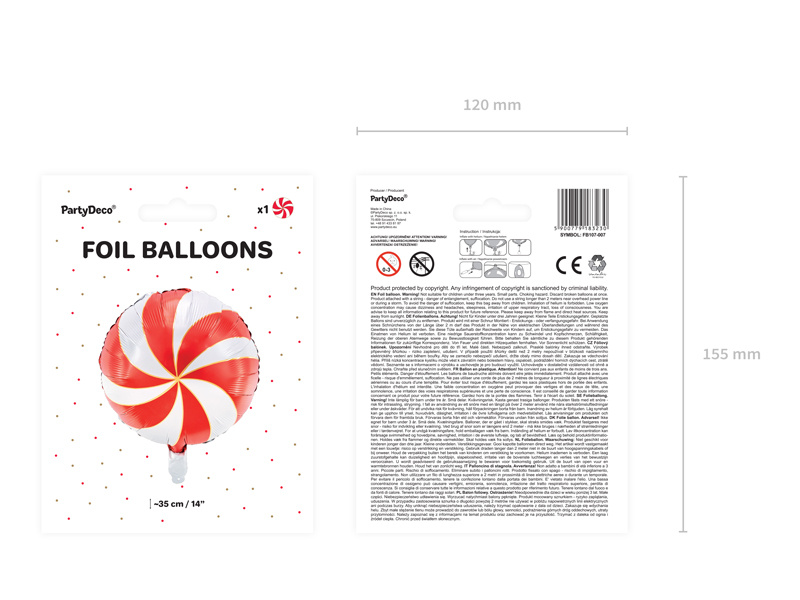 Balon foliowy Cukierek czerwony 35cm - zdjęcie 6