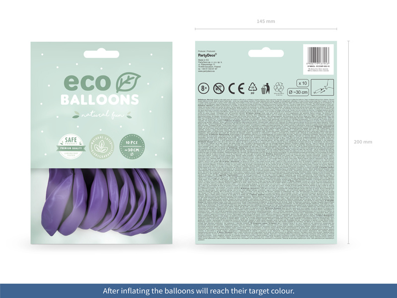 Balony Eco 30cm pastelowe lawenda balony