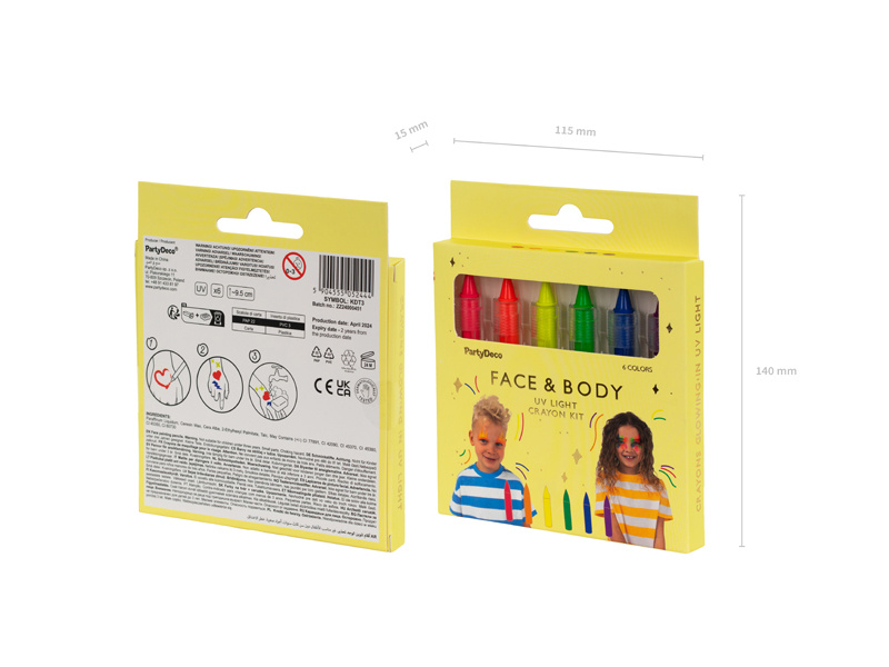 Kredki UV do malowania twarzy – szczegóły produktu
