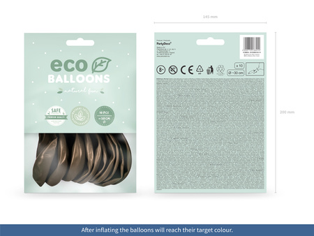 Balony Eco 26cm metalizowane, brązowy (1 op. / 10 szt.)