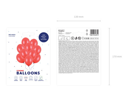 Balony Strong 27cm, Metallic Poppy Red (1 op. / 10 szt.)