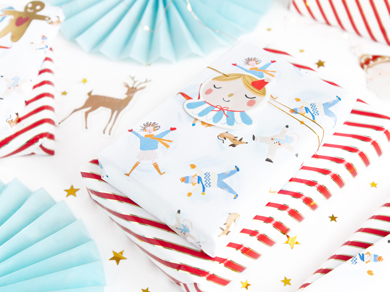 Papier do pakowania w paski - rolka