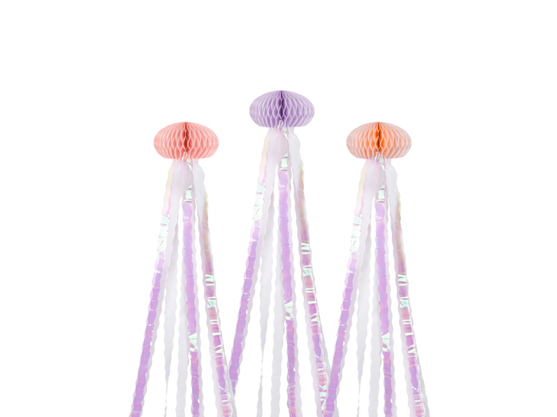 Dekoracje bibułowe Meduzy - kolorowy zestaw 3 sztuk