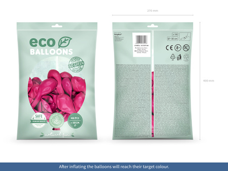 Balony Eco 30cm pastelowe, fuksja (1 op. / 100 szt.)