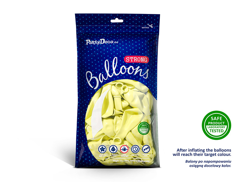 Balony Strong 27cm Pastel Light Yellow – detale produktu