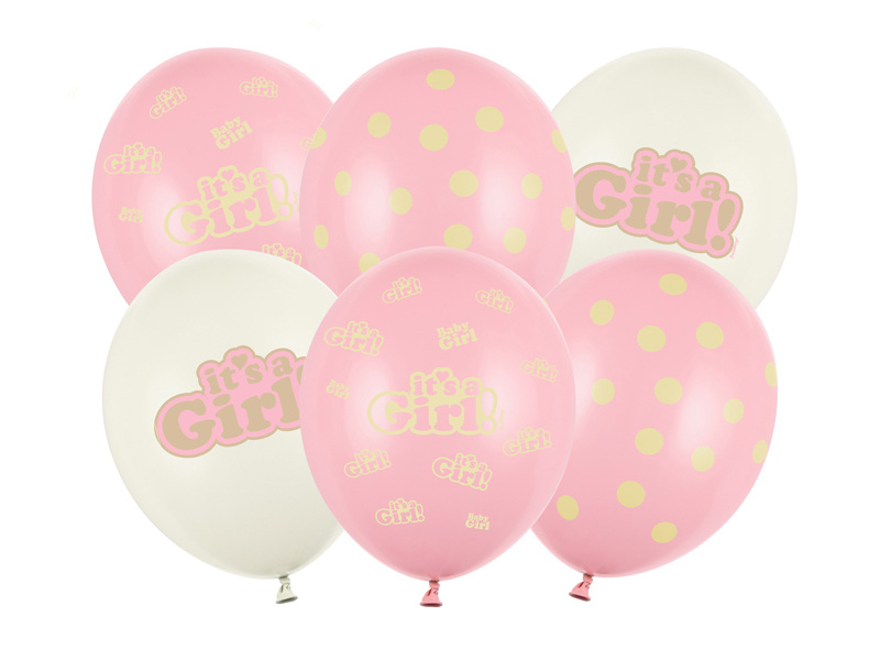 Balony It's a Girl, Pastel Mix, 30 cm