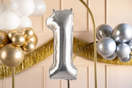 Balon foliowy Cyfra ''1'', 72cm, srebrny