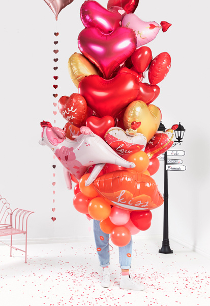 Balony Serca Pastel czerwony – dekoracja na romantyczną okazję