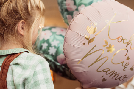 Balon foliowy ''Kocham Cię Mamo'', 45 cm, różowy