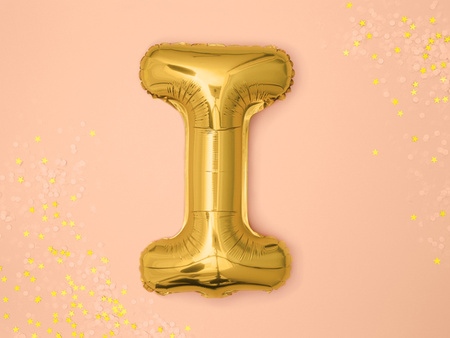Balon foliowy Litera ''I'', 35cm, złoty