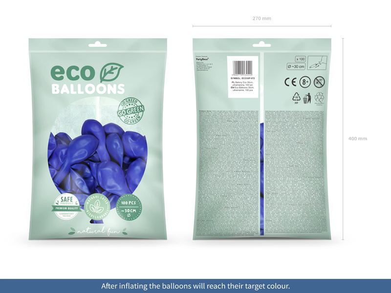 Balony Eco 30cm pastelowe ultramaryna - detale