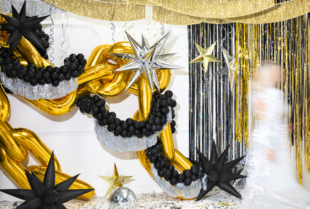 Balon foliowy Gwiazda 3D, 95cm, czarny