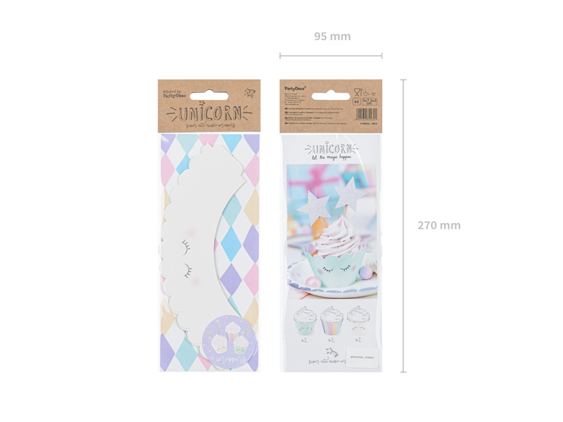 Papilotki na muffinki Jednorożec - detale produktu