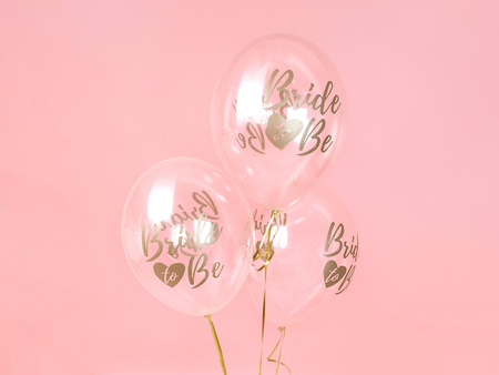 Balony 30cm, Bride to be, Crystal Clear (1 op. / 6 szt.)