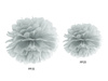 Pompon bibułowy, srebrny, 25cm