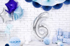 Balon foliowy Cyfra ''6'', 86cm, srebrny