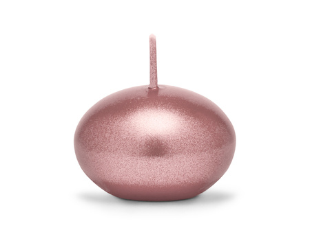 Świeca pływająca metalizowana, różowe złoto, 4cm (1 op. / 50 szt.)