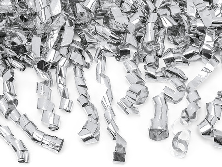 Tuba z serpentynami, srebrny, 80cm