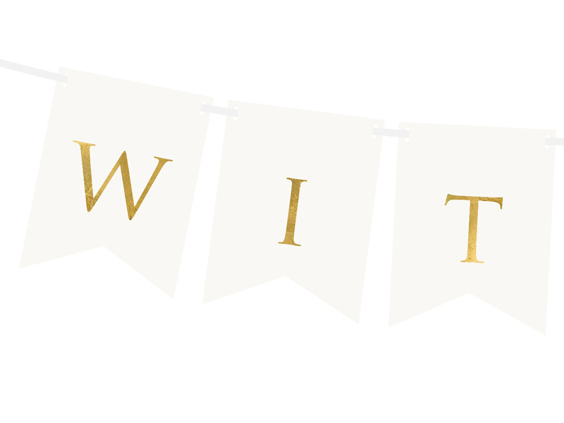 Baner Witamy biały 15 x 80 cm - zbliżenie na litery