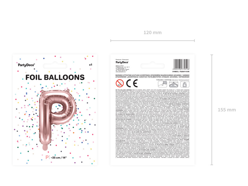 Balon foliowy litera P różowe złoto – nowoczesny design